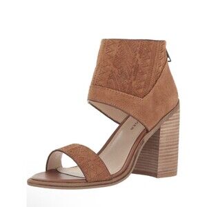 Kelsi Dagger Brooklyn Merrik Tan Sandals Size 8.5 Suede Boho Block Heel Ankle